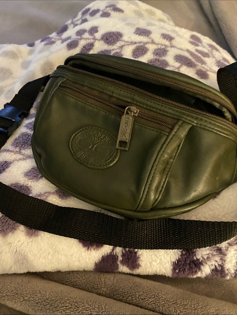 Green Leather Waist Bag - Unbranded